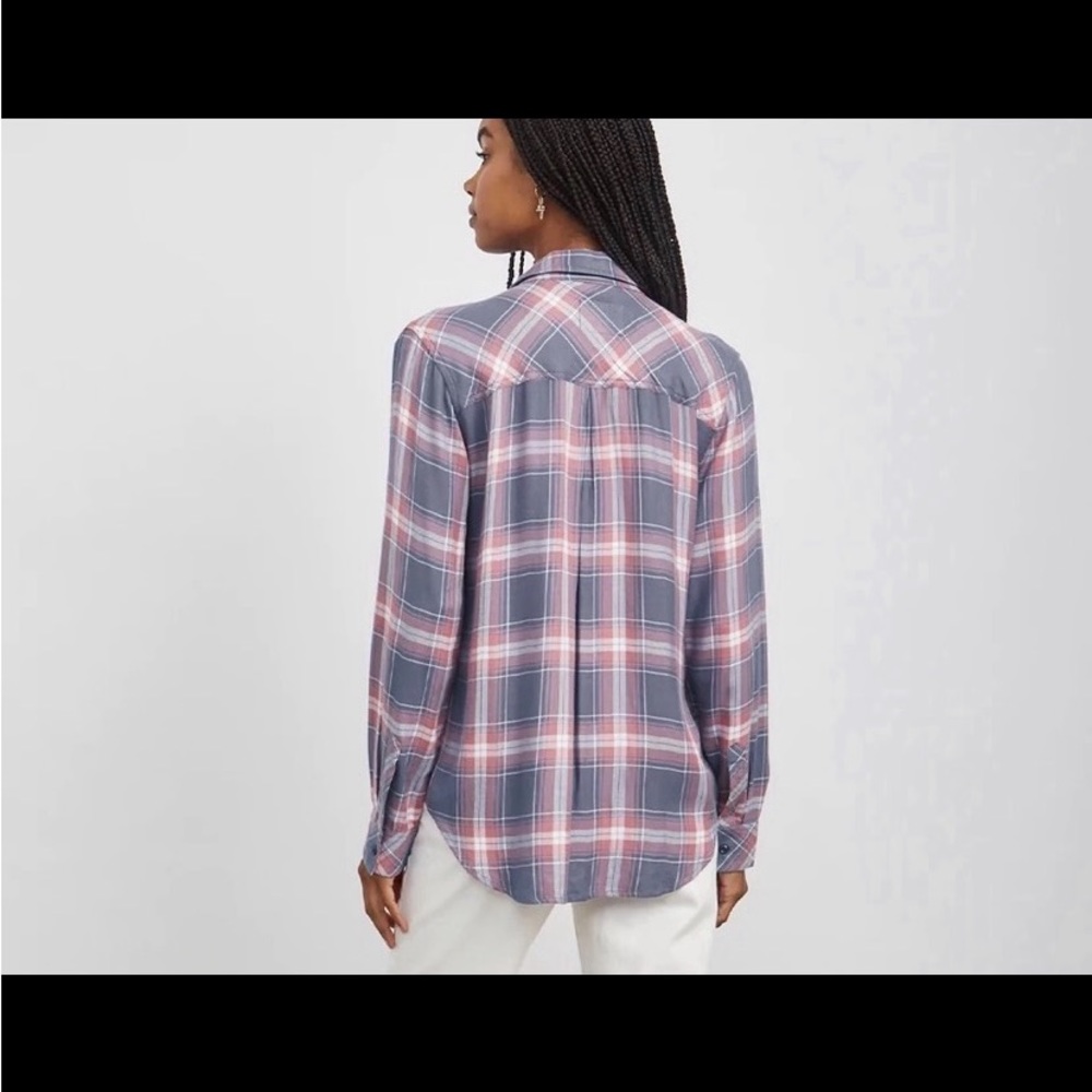 Rails Hunter Classic Button Down Top In Slate Ros… - image 2
